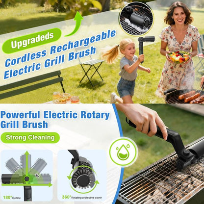 LZ-8057 Electric Grill Cleaning Brush Cordless Variable Speed Rotating Multi-Purpose Cleaner Brush, LZ-8057