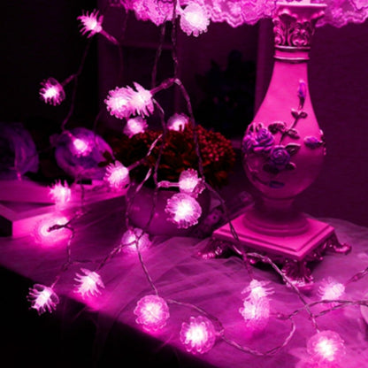 20 LEDs Solar Powered Pine Cone Outdoor Energy Saving Holiday Wedding Decoration String Light Garden Landscape Lamp
