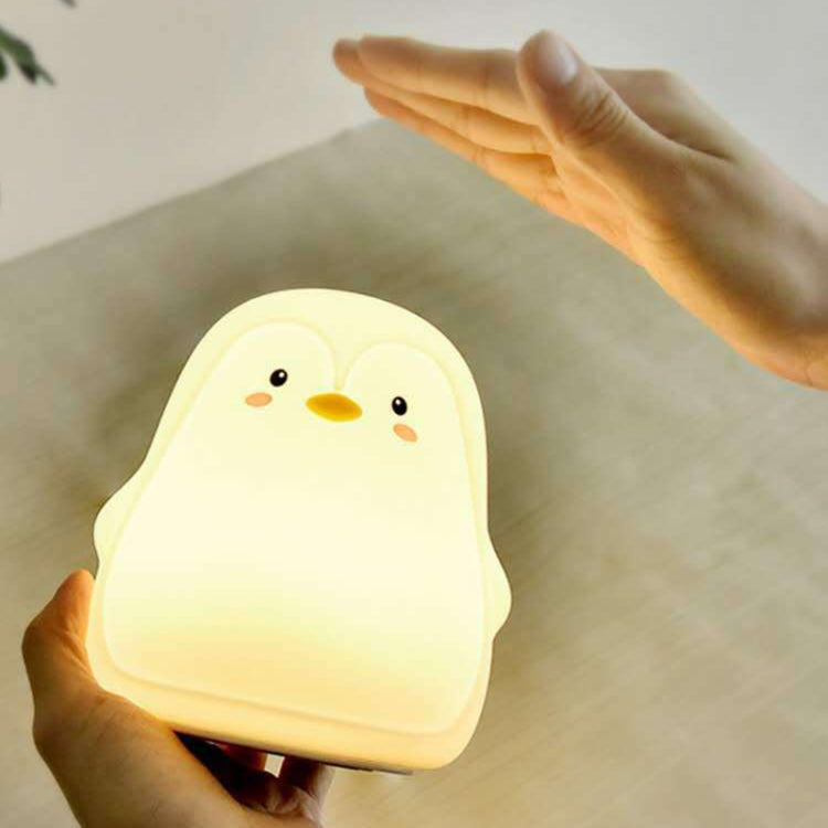 Penguin Silicone Pat Night Light Children Bedside Atmosphere Lamp, Penguin White, Penguin Pink, Penguin Gray