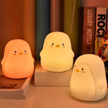 Penguin Silicone Pat Night Light Children Bedside Atmosphere Lamp, Penguin White, Penguin Pink, Penguin Gray