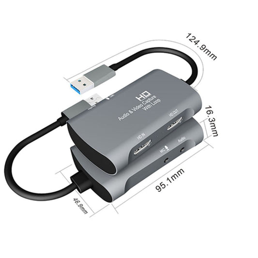Z30 HDMI Female + Mic to HDMI Female + Audio + USB 2.0 Video Capture Box, Z30