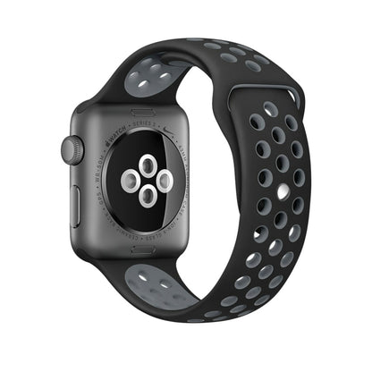 For Apple Watch Series 10 42mm / 9&8&7 41mm / SE 3&SE 2&6&SE&5&4 40mm / 3&2&1 38mm Fashionable Classical Silicone Sport Watch Band(Grey White), WA1230A, WA1230B, WA1230BG, WA1230BH, WA1230BL, WA1230BM, WA1230BR, WA1230BY, WA1230C, WA1230D, WA1230DW    ...