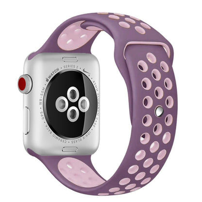 For Apple Watch Series 10 42mm / 9&8&7 41mm / SE 3&SE 2&6&SE&5&4 40mm / 3&2&1 38mm Fashionable Classical Silicone Sport Watch Band(Grey White), WA1230A, WA1230B, WA1230BG, WA1230BH, WA1230BL, WA1230BM, WA1230BR, WA1230BY, WA1230C, WA1230D, WA1230DW    ...