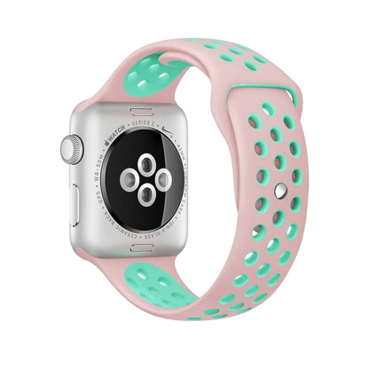 For Apple Watch Series 10 42mm / 9&8&7 41mm / SE 3&SE 2&6&SE&5&4 40mm / 3&2&1 38mm Fashionable Classical Silicone Sport Watch Band(Grey White), WA1230A, WA1230B, WA1230BG, WA1230BH, WA1230BL, WA1230BM, WA1230BR, WA1230BY, WA1230C, WA1230D, WA1230DW    ...