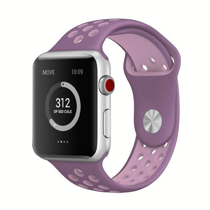 For Apple Watch Series 10 42mm / 9&8&7 41mm / SE 3&SE 2&6&SE&5&4 40mm / 3&2&1 38mm Fashionable Classical Silicone Sport Watch Band(Grey White), WA1230A, WA1230B, WA1230BG, WA1230BH, WA1230BL, WA1230BM, WA1230BR, WA1230BY, WA1230C, WA1230D, WA1230DW    ...
