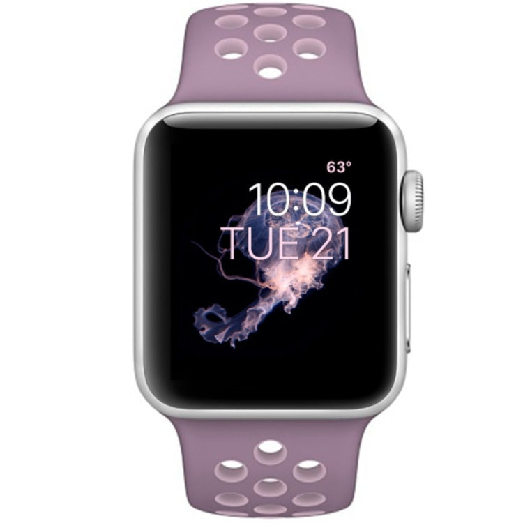 For Apple Watch Series 10 42mm / 9&8&7 41mm / SE 3&SE 2&6&SE&5&4 40mm / 3&2&1 38mm Fashionable Classical Silicone Sport Watch Band(Grey White), WA1230A, WA1230B, WA1230BG, WA1230BH, WA1230BL, WA1230BM, WA1230BR, WA1230BY, WA1230C, WA1230D, WA1230DW    ...