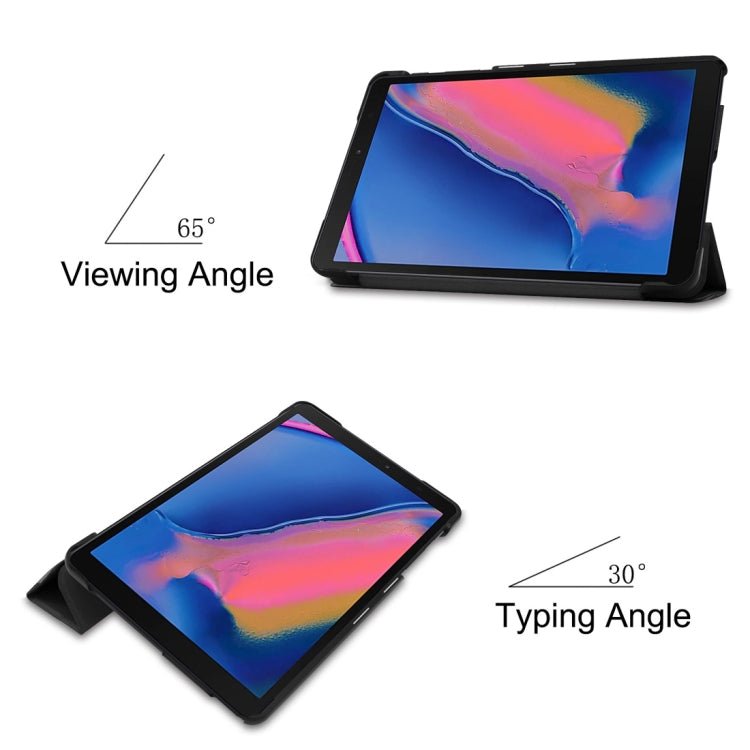 Custer Texture Horizontal Flip Leather Case for Galaxy Tab A 8.0 (2019) P205 / P200, with Three-folding Holder, For Galaxy Tab A 8.0 (2019) P205 / P200