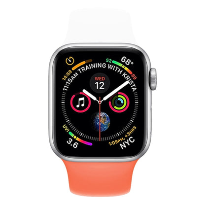 Double Colors Silicone Watch Band for Apple Watch Series 3 & 2 & 1 38mm (White+Red)