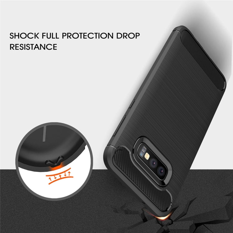 Brushed Texture Carbon Fiber TPU Case for Galaxy S10e, For Galaxy S10e （Black）, For Galaxy S10e, For Samsung Galaxy S10e, Galaxy S10e (Brushed Texture)